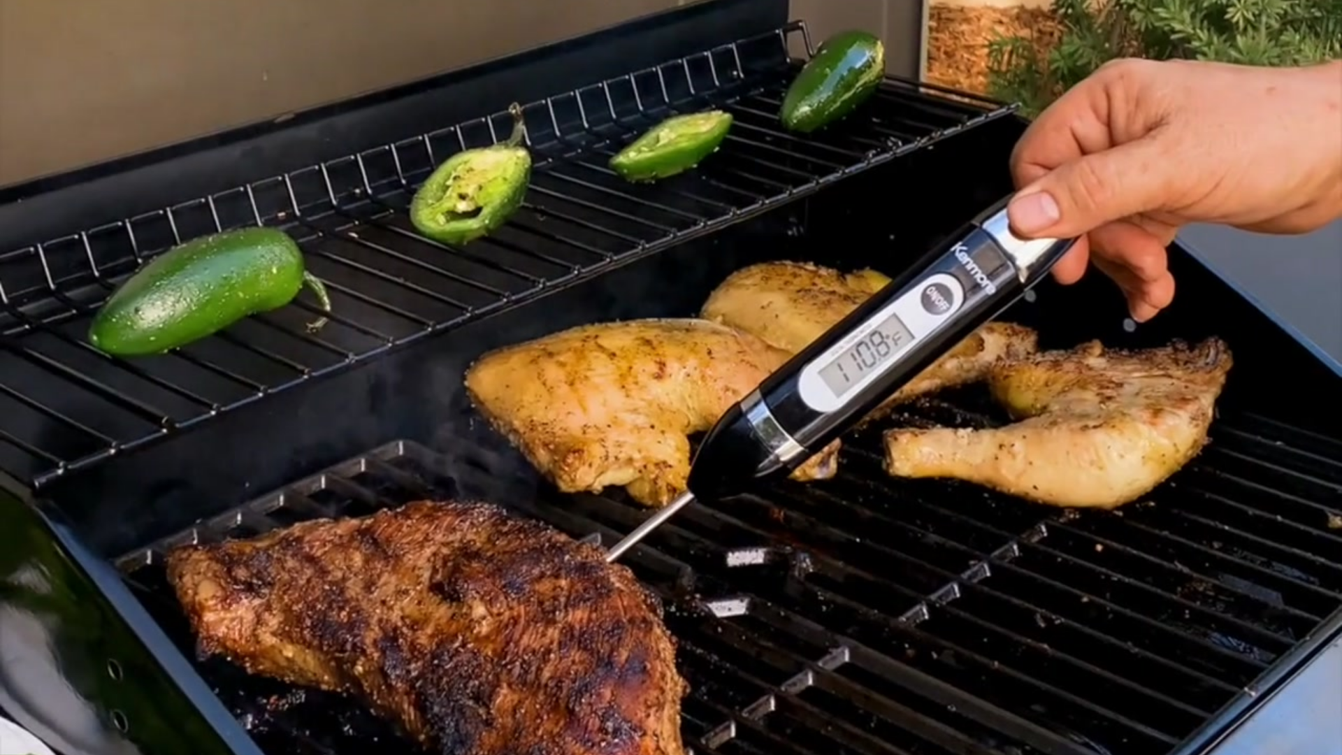 checking grill temperatures