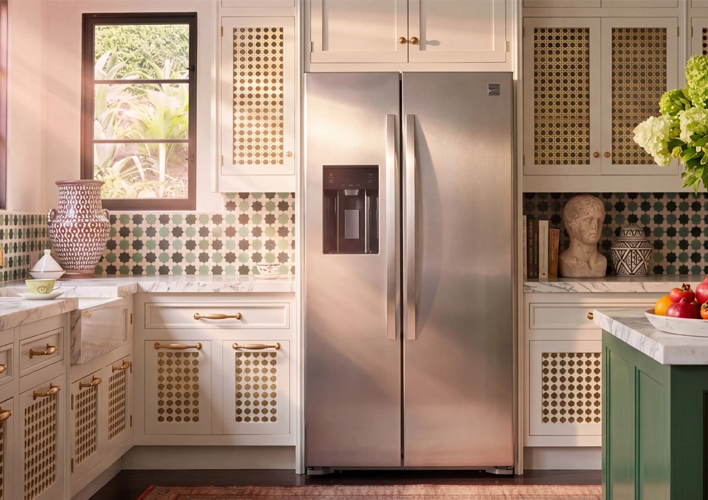 This counter-depth Kenmore refrigerator fits tight kitchens without skimping on storage